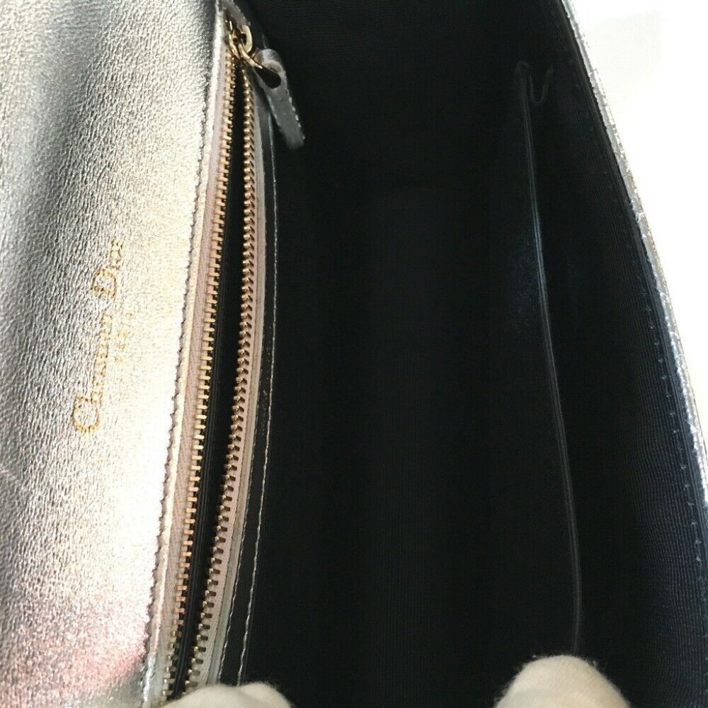 AUTHENTIC UNUSED DIOR Small flap DIORAMA Shoulder Bag Silver/GoldHW - Picture 7 of 8